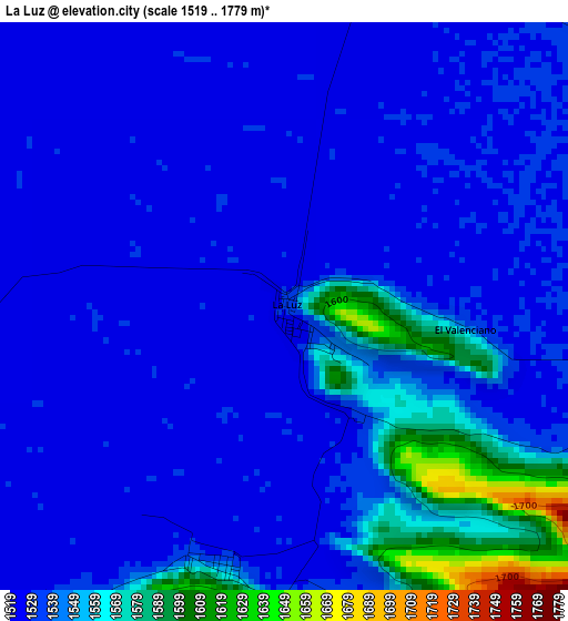 La Luz elevation map