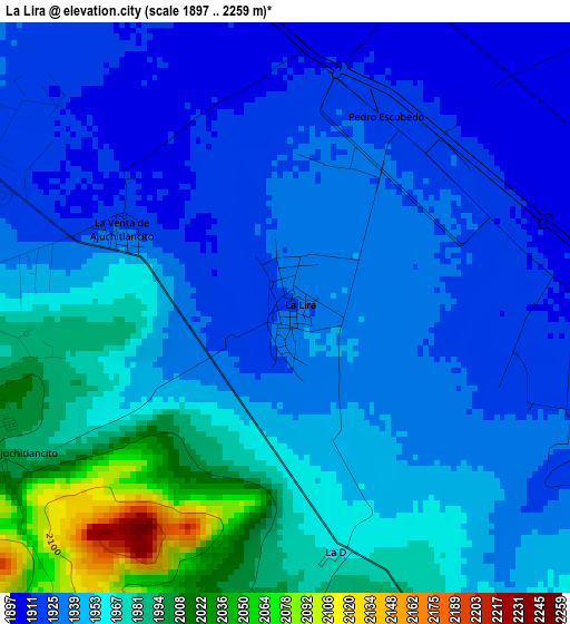 La Lira elevation map