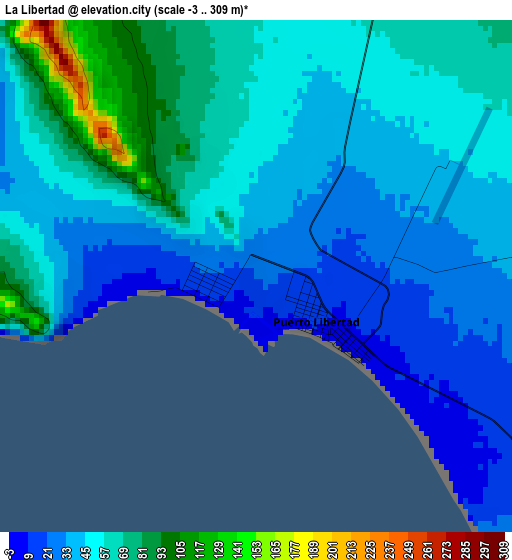 La Libertad elevation map