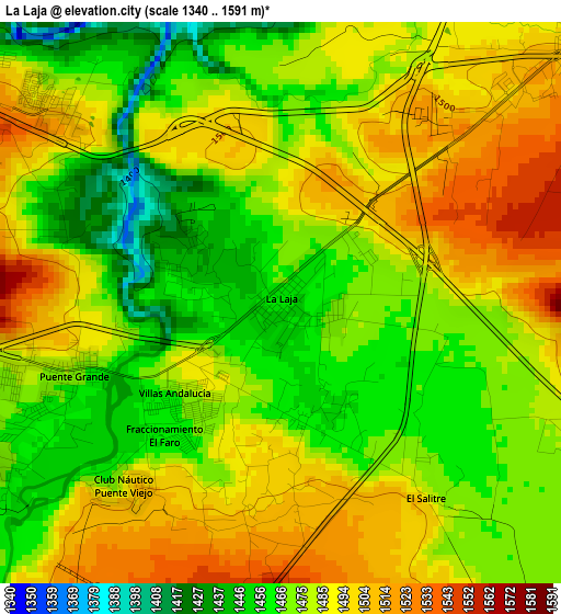 La Laja elevation map