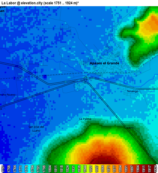 La Labor elevation map