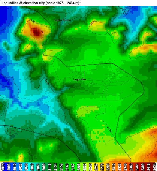 Lagunillas elevation map