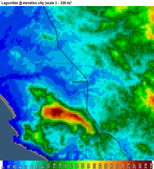 Lagunillas elevation map