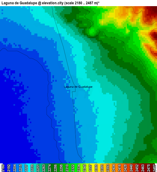 Laguna de Guadalupe elevation map