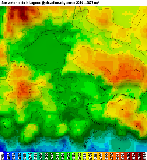 San Antonio de la Laguna elevation map