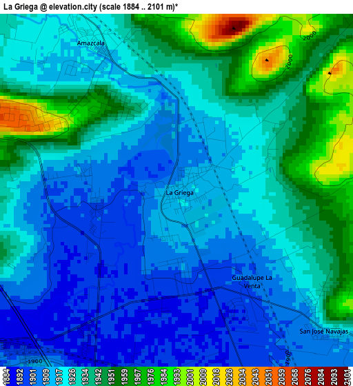 La Griega elevation map