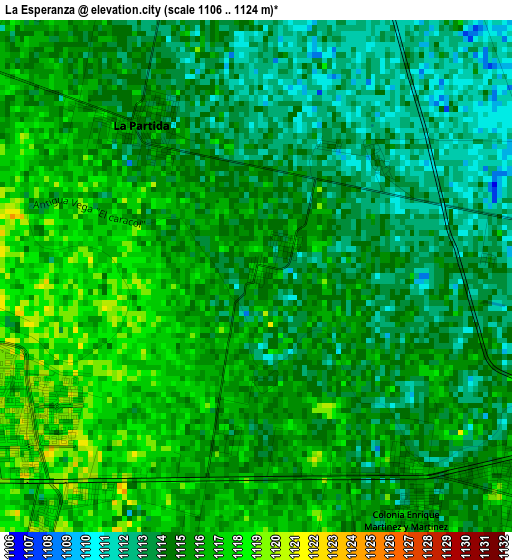 La Esperanza elevation map