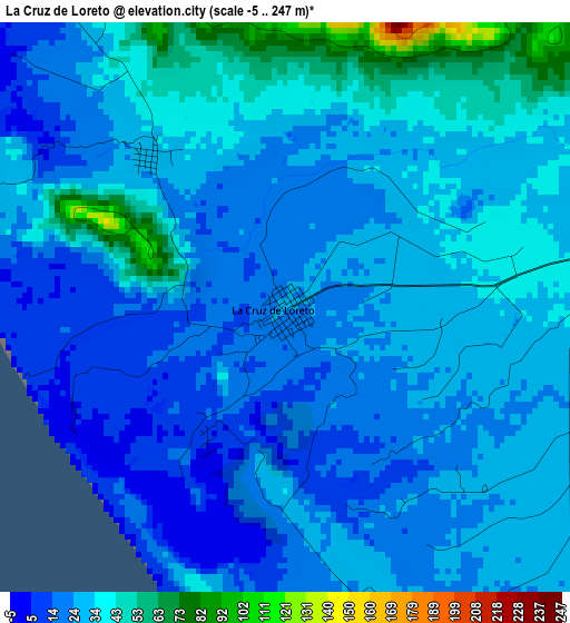 La Cruz de Loreto elevation map