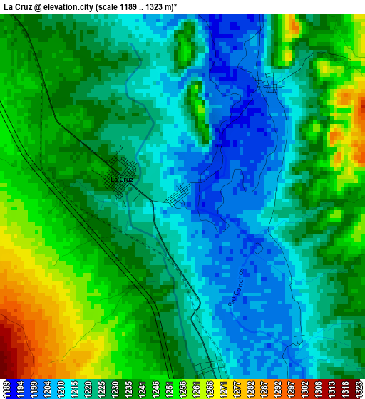 La Cruz elevation map