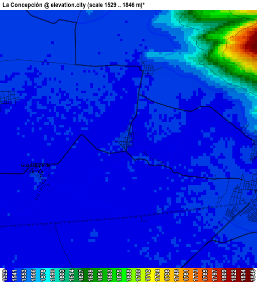 La Concepción elevation map