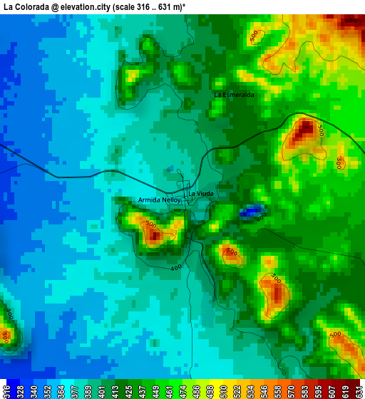 La Colorada elevation map