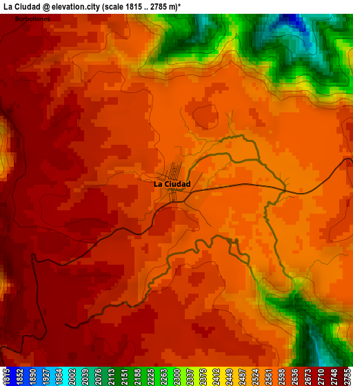 La Ciudad elevation map