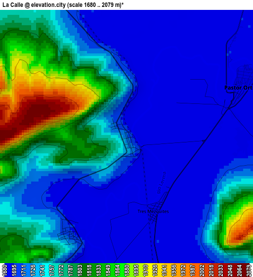 La Calle elevation map