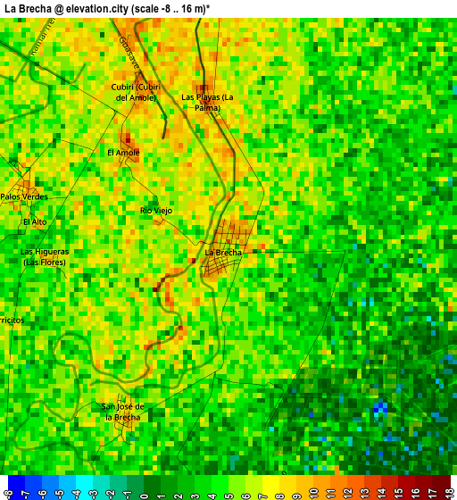 La Brecha elevation map