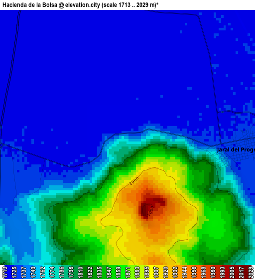 Hacienda de la Bolsa elevation map