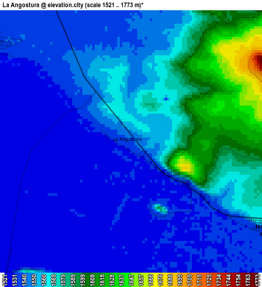 La Angostura elevation map