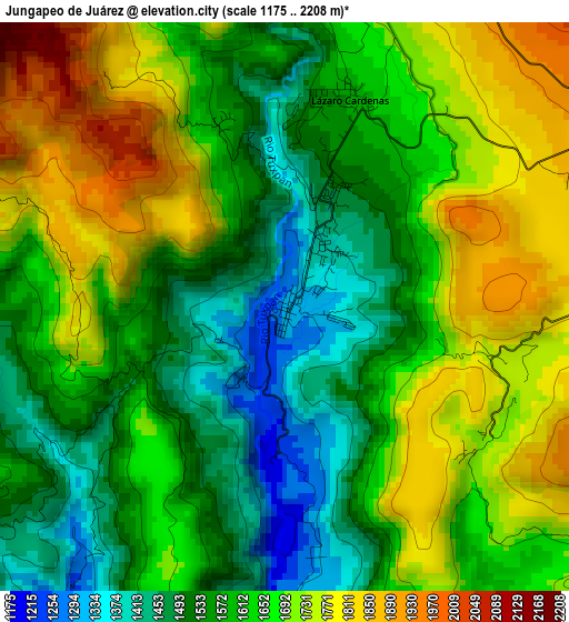 Jungapeo de Juárez elevation map