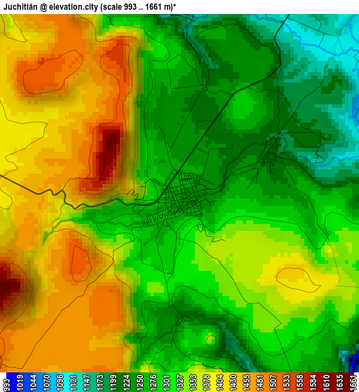 Juchitlán elevation map