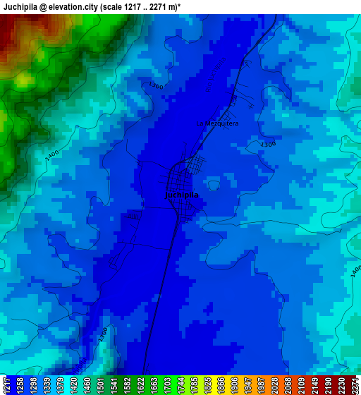 Juchipila elevation map