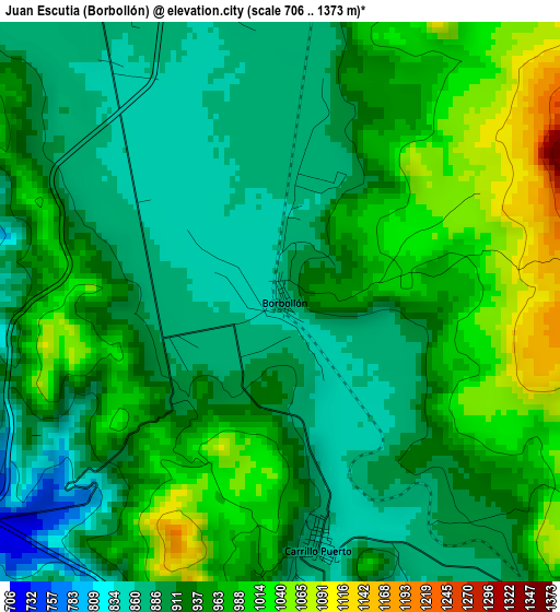 Juan Escutia (Borbollón) elevation map