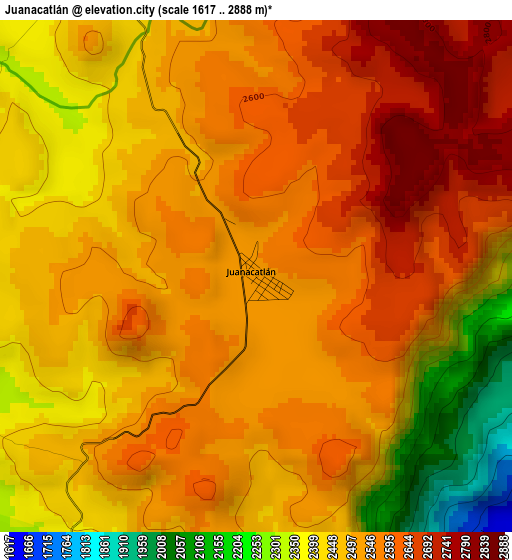 Juanacatlán elevation map