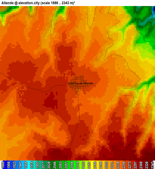 Allende elevation map