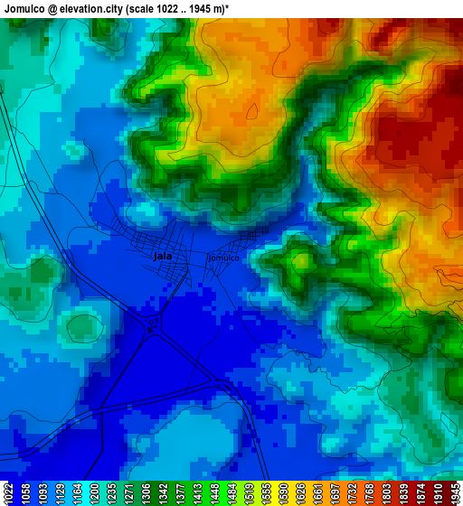 Jomulco elevation map