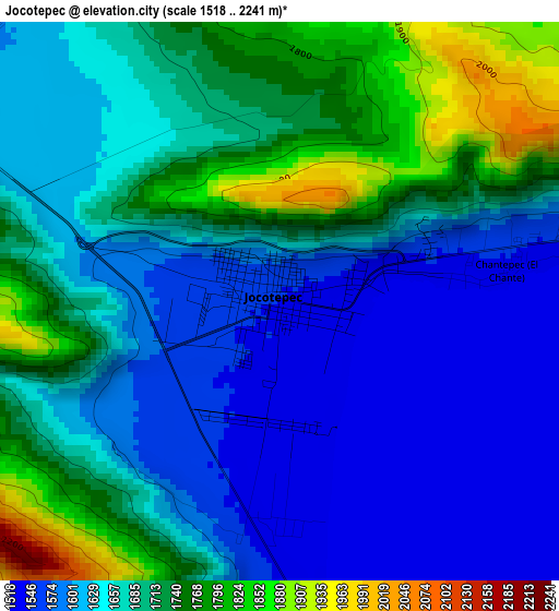 Jocotepec elevation map