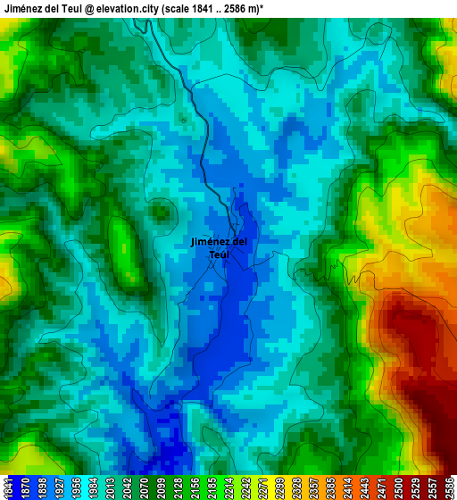 Jiménez del Teul elevation map