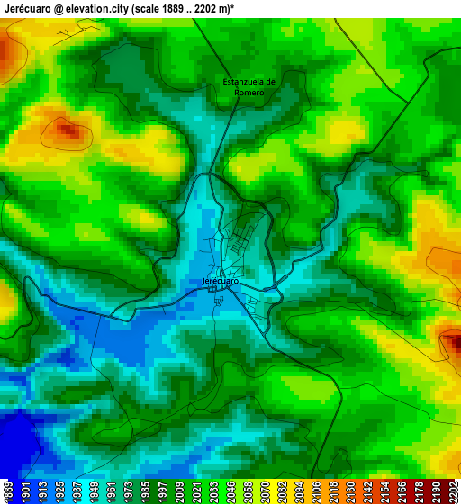 Jerécuaro elevation map