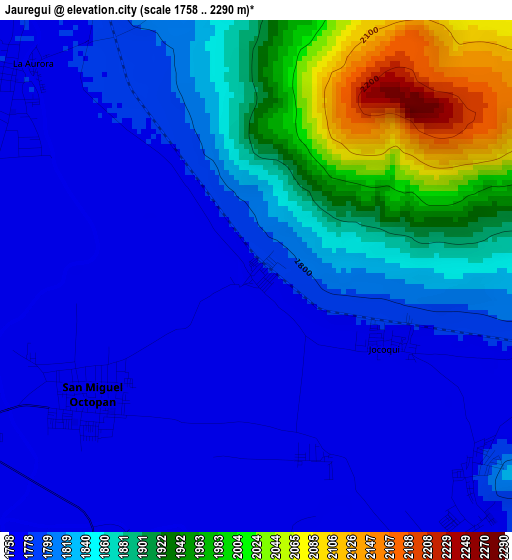 Jauregui elevation map