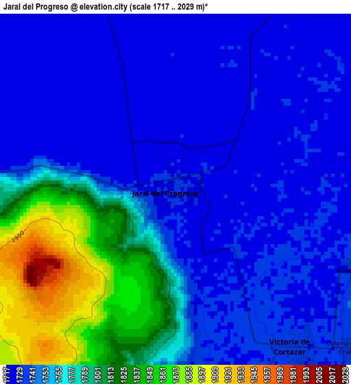 Jaral del Progreso elevation map