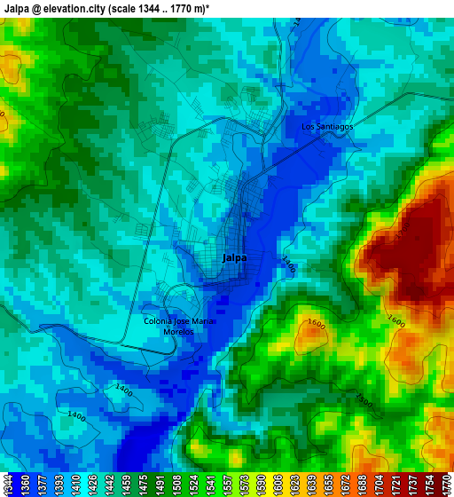 Jalpa elevation map