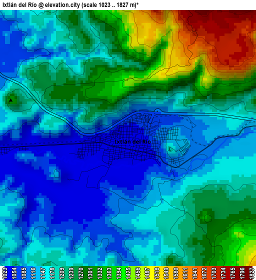 Ixtlán del Río elevation map