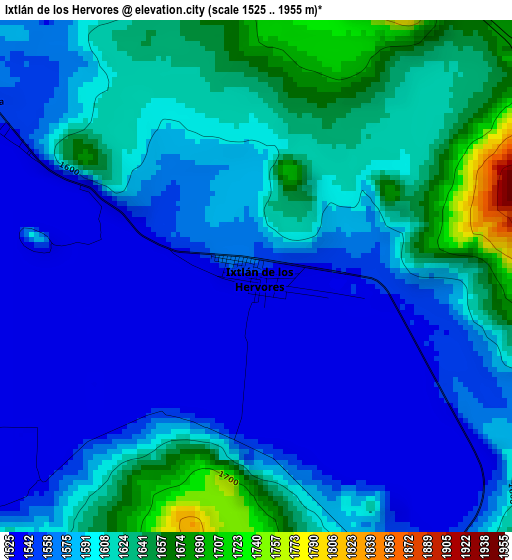 Ixtlán de los Hervores elevation map