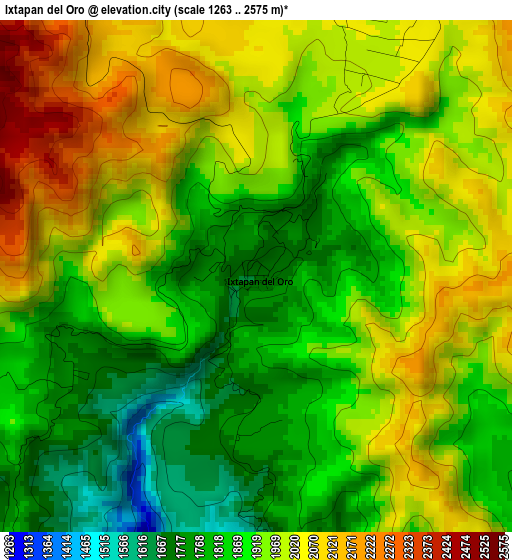 Ixtapan del Oro elevation map