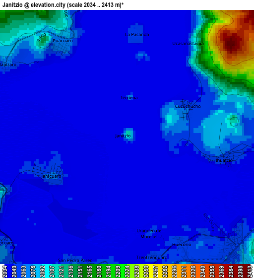 Janitzio elevation map