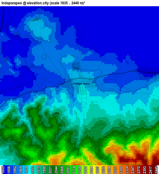 Indaparapeo elevation map