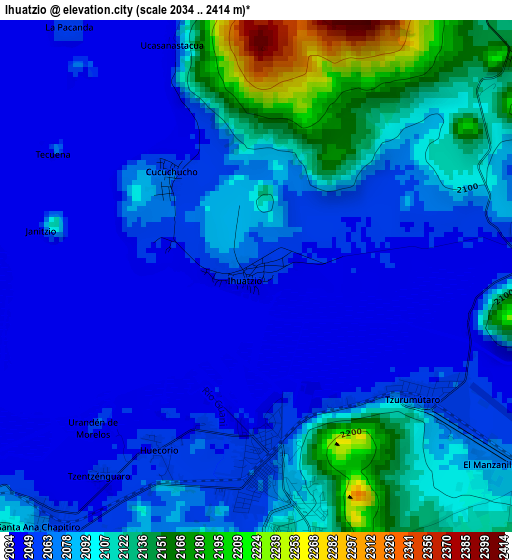 Ihuatzio elevation map