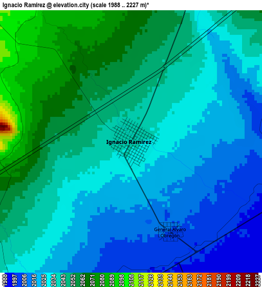 Ignacio Ramírez elevation map