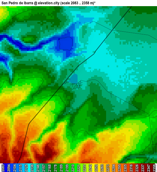 San Pedro de Ibarra elevation map