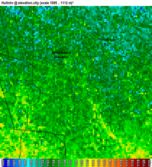 Huitrón elevation map