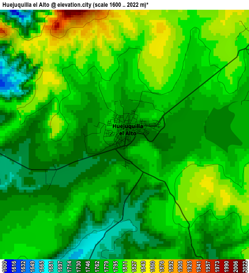 Huejuquilla el Alto elevation map