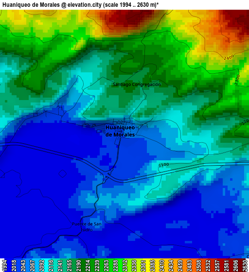 Huaniqueo de Morales elevation map