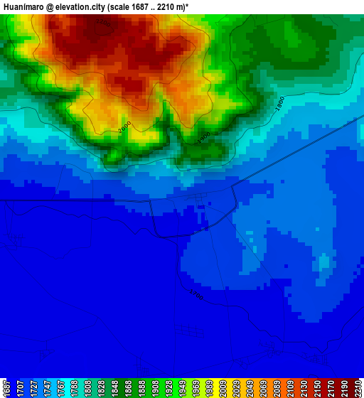 Huanímaro elevation map