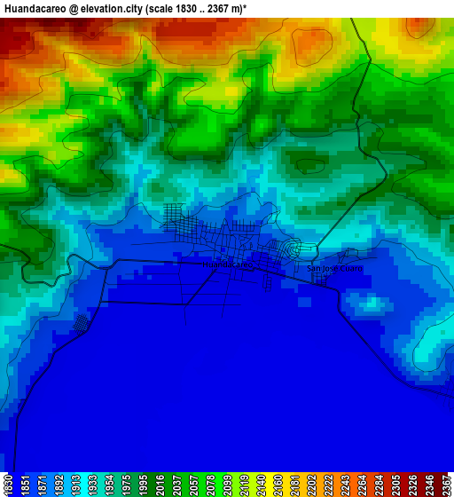 Huandacareo elevation map