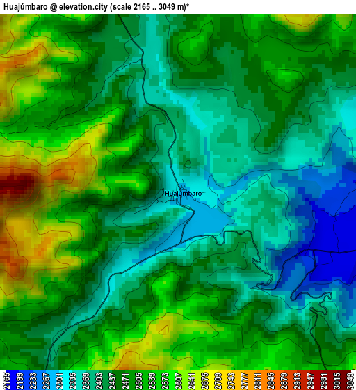 Huajúmbaro elevation map