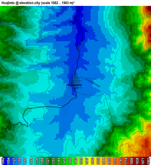 Huajimic elevation map