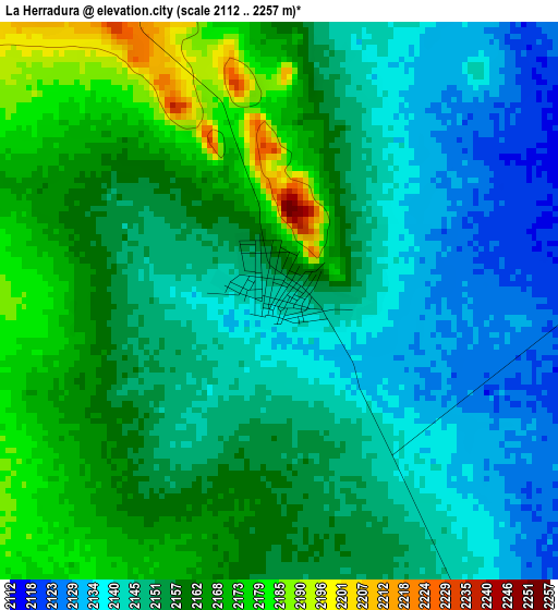 La Herradura elevation map