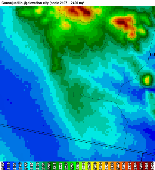 Guanajuatillo elevation map